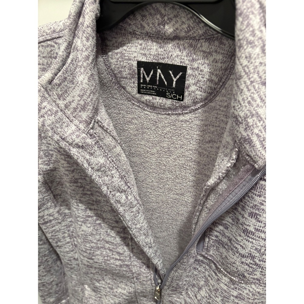 Mny Marc New York Women's Small Heathered Purple Full Zip Mock Neck Jacket - Picture 6 of 6